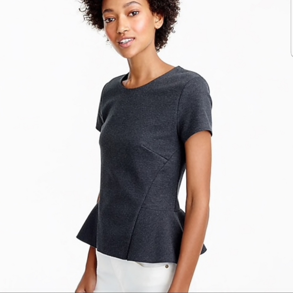 J. Crew Peplum Scuba Top